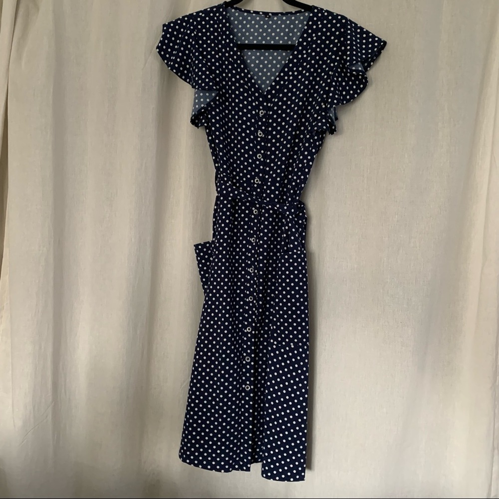 Navy blue midi dress